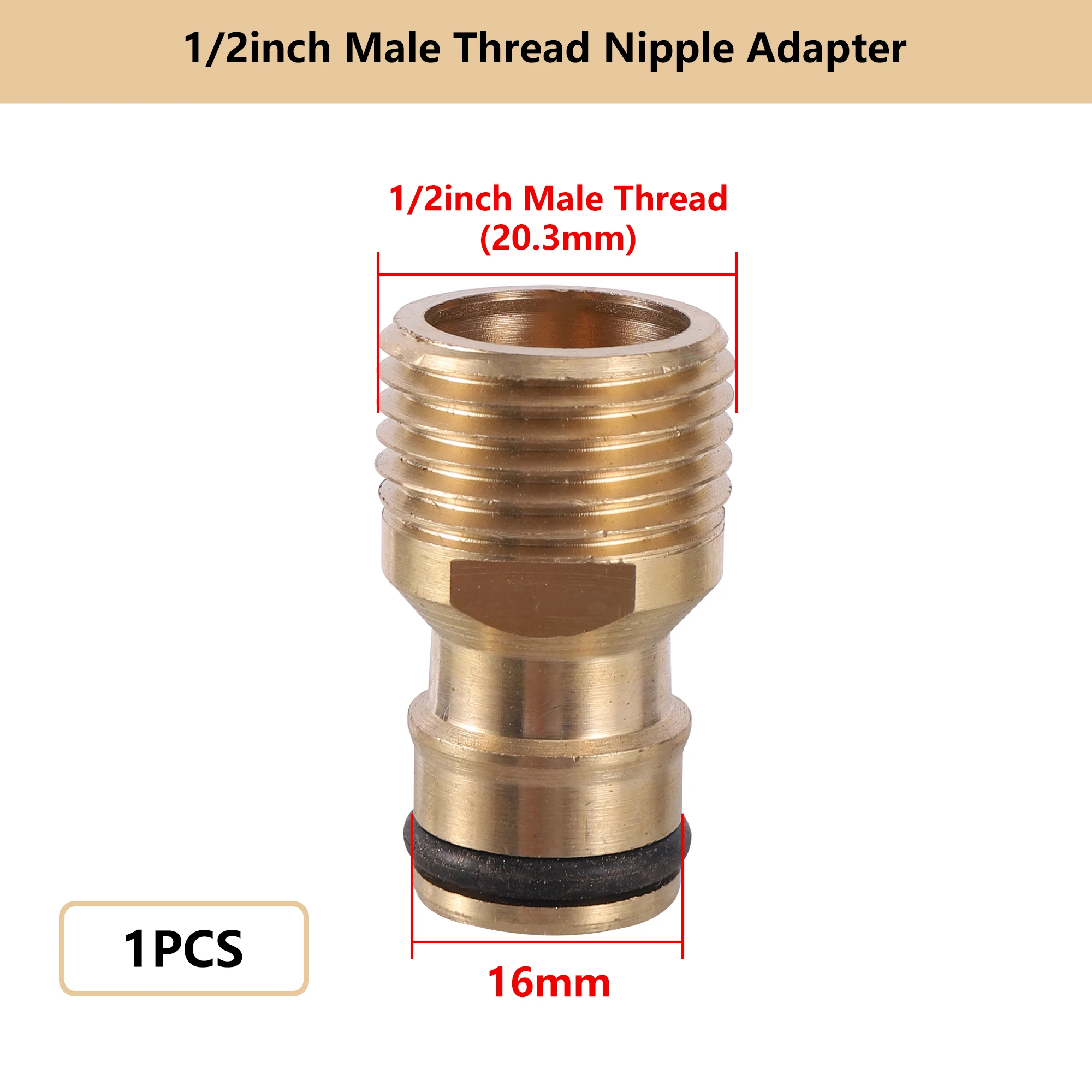 Conector rápido de latón para lavadora, adaptador de riego, accesorios de manguera de agua rápida, rosca de 1/2 \