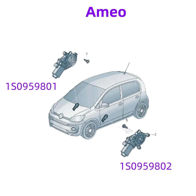 New T-VW AMEO Front Right Door Left door Window Control Motor 1S0959801 1S0959802 6RU959801 6RU959802 6RU959801A 6RU959802A