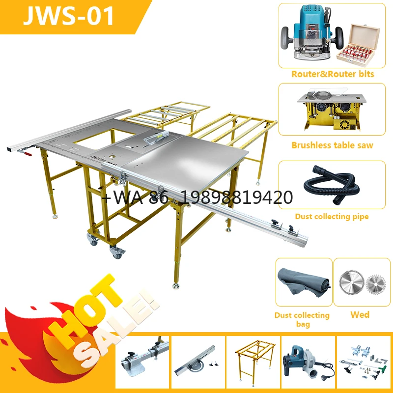 Wood Cutting Machine Multifunction Sliding Table Saw Machine Woodworking 110v Easy Operate Folding Portable Sn Tools