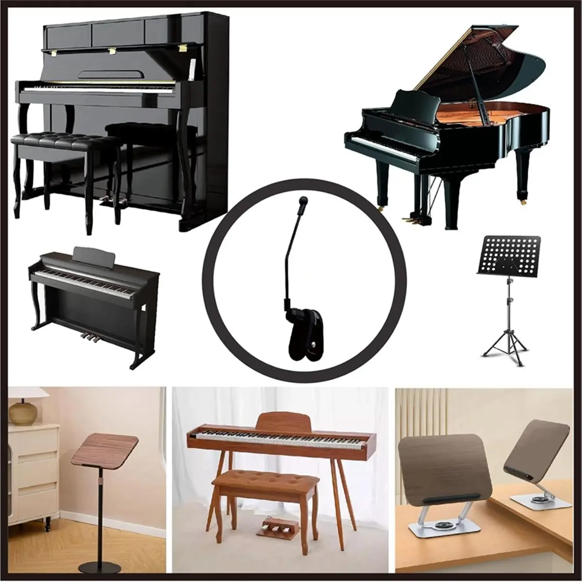 828 Mega Sale Piano Music Book Clip Universal Adjustment Sheet Music Clip Page Holder Music Score Holder for Piano view 5
