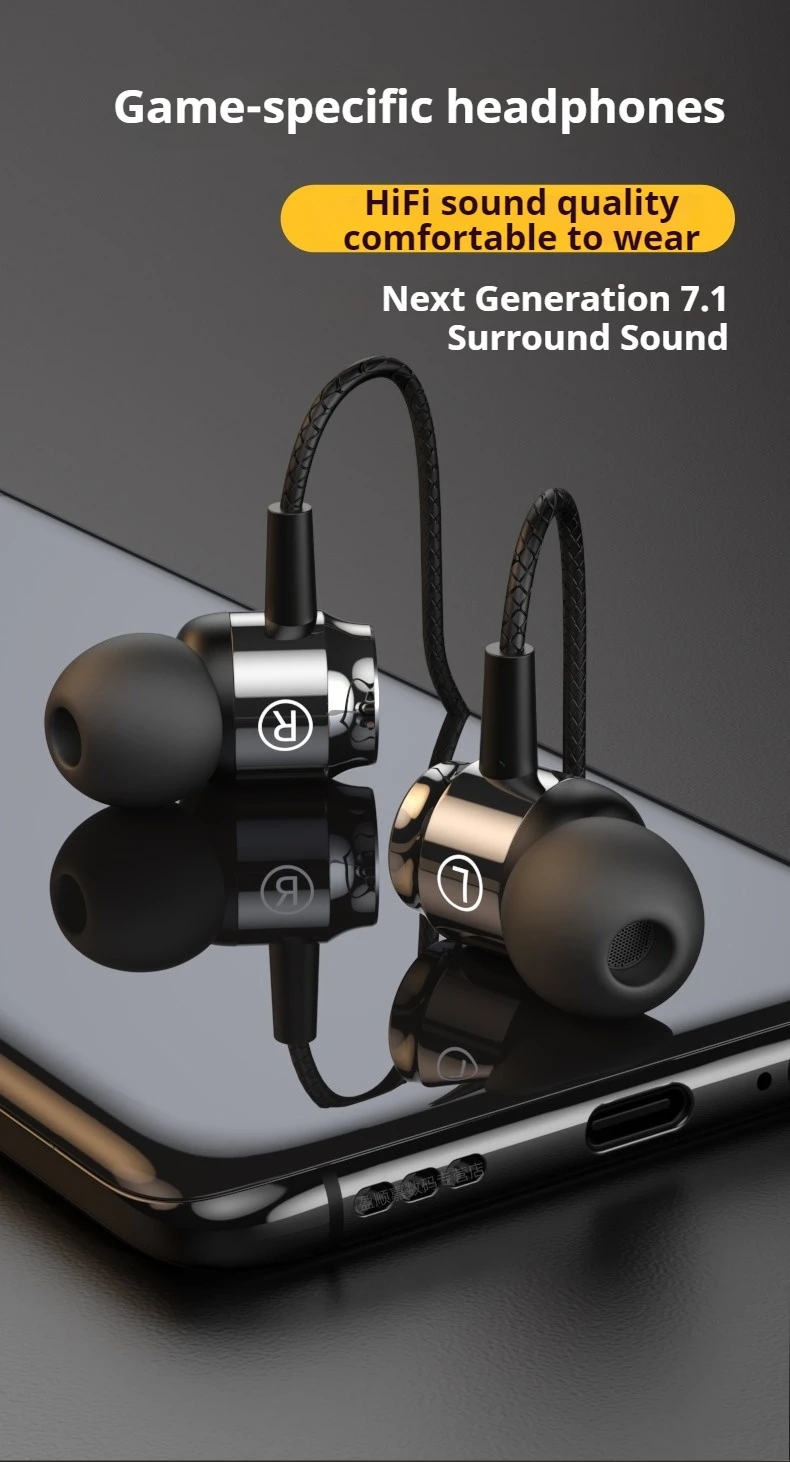 EARDECO Für Samsung Kopfhörer HiFi-Sound In-Ear USB Typ C 3,5mm Mit Kabelsteuerung Kabelgebundene Ohrhörer Für Galaxy S24 S23 S22 Ultra – Detail 2