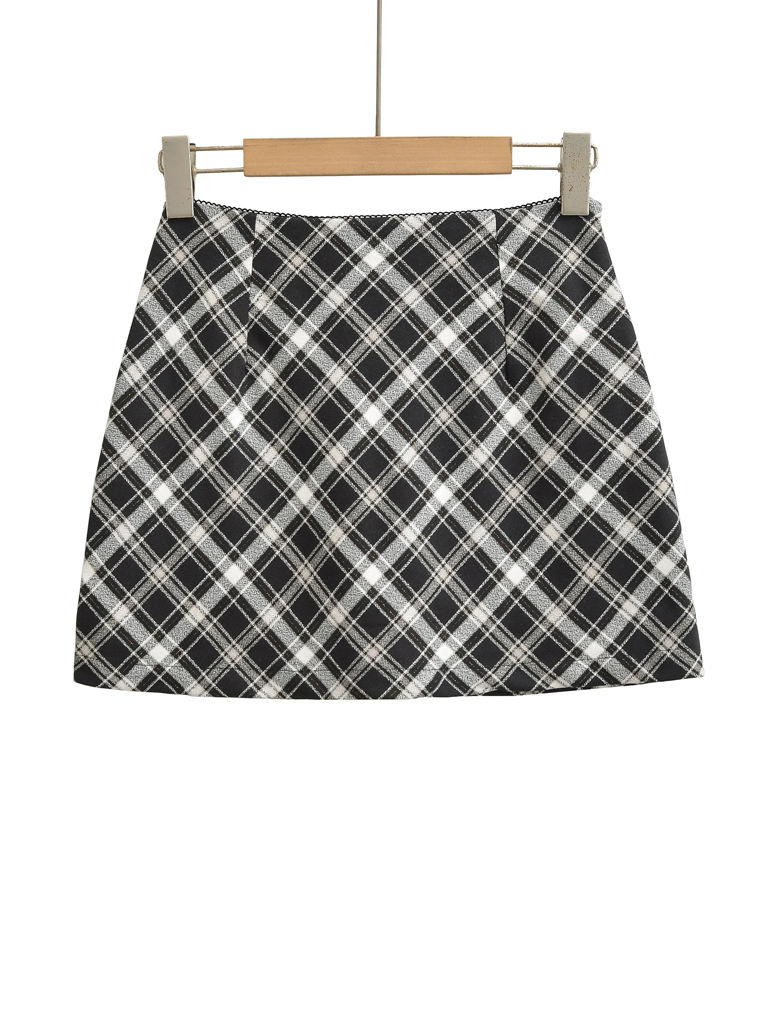 Falda acampanada a cuadros americana Retro para mujer Briti Sle previene la exposición Body una falda ort con nudo