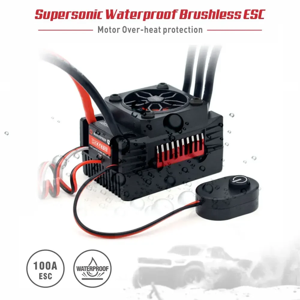 Rocket RC V2 Supersonic 50A 60A 80A 100A 120A 150A ESC Waterproof Brushless Speed Controller for 1/8 1/10 1/7 RC Car Parts