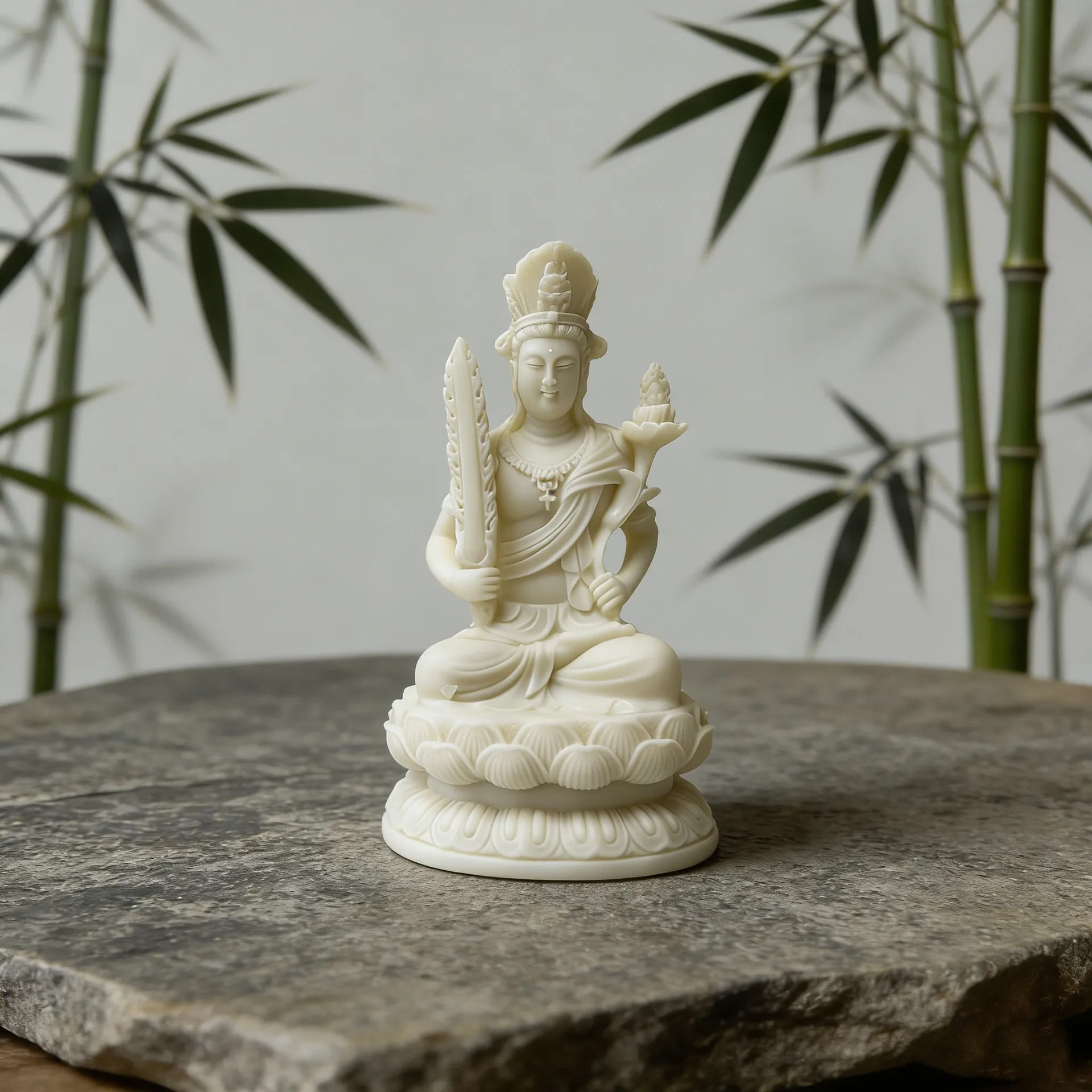 Chinese Void BodhisattvaStatue,Ivory Nut Carving Buddha Figurine,Aesthetic HomeDecor for Car Dashboard&Zodiac GuardianGift