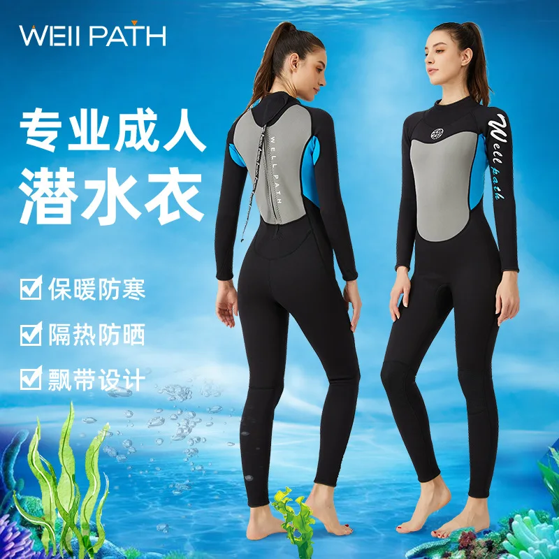 3MM Neoprene Wetsuit Men Scuba Diving Full Suit Spearfishing Swimwear Snorkeling Surfing One Piece Set Winter Keep Warm Swimsuit