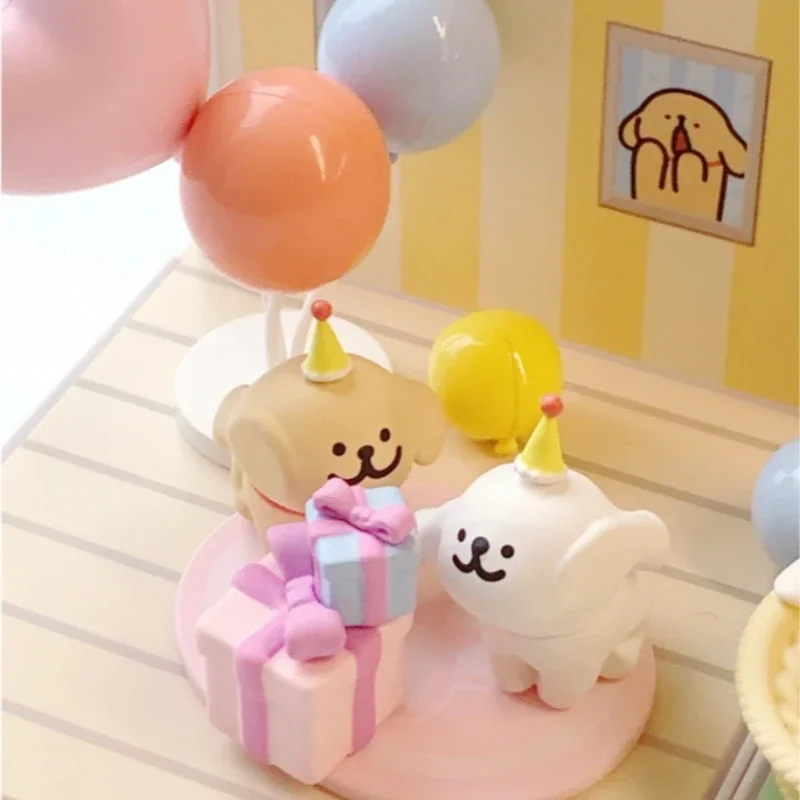 MINISO maltés's Everyday Moments Series Blind Box Line Puppy Toy Ornaments animación Peripheral Birthday Gift Decoration