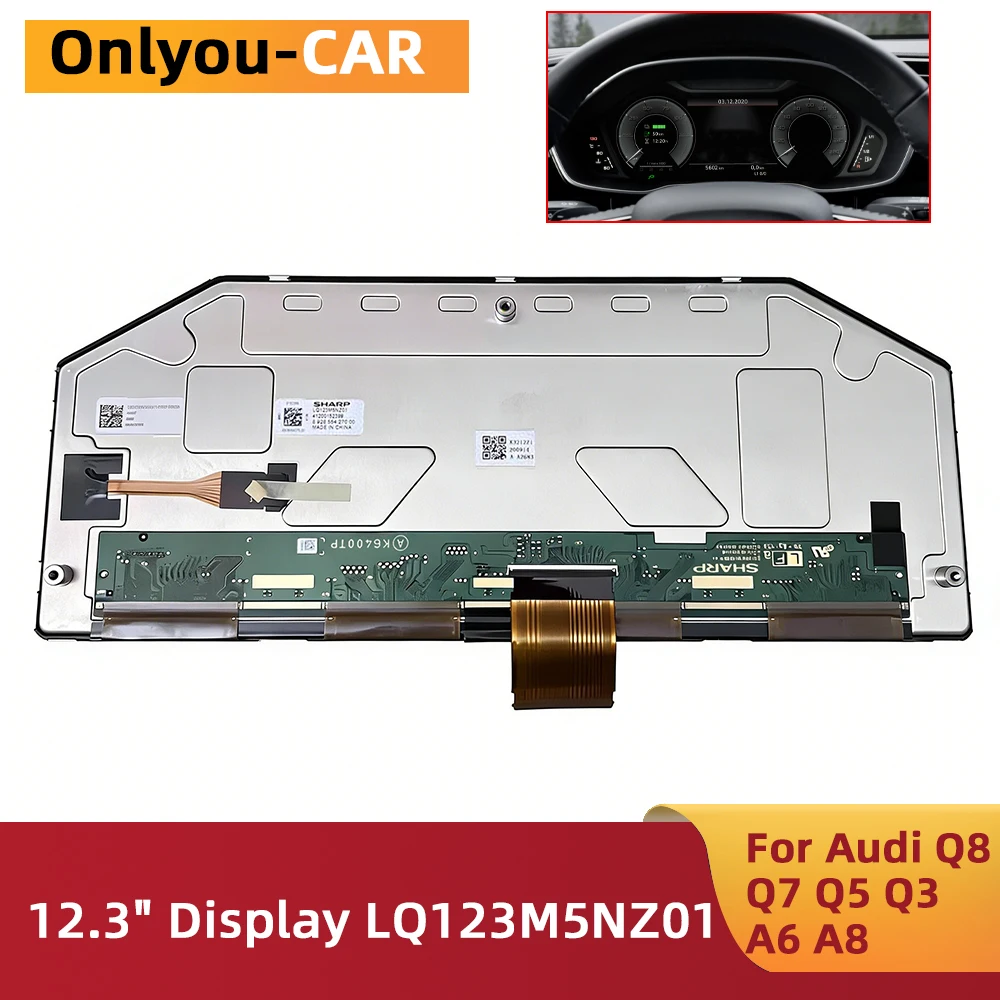 

New Original LQ123M5NZ01 LCD Screen 12.3 inch Instrument Cluster LCD Display For Audi Q8 Q7 Q5 Q3 A6 A8