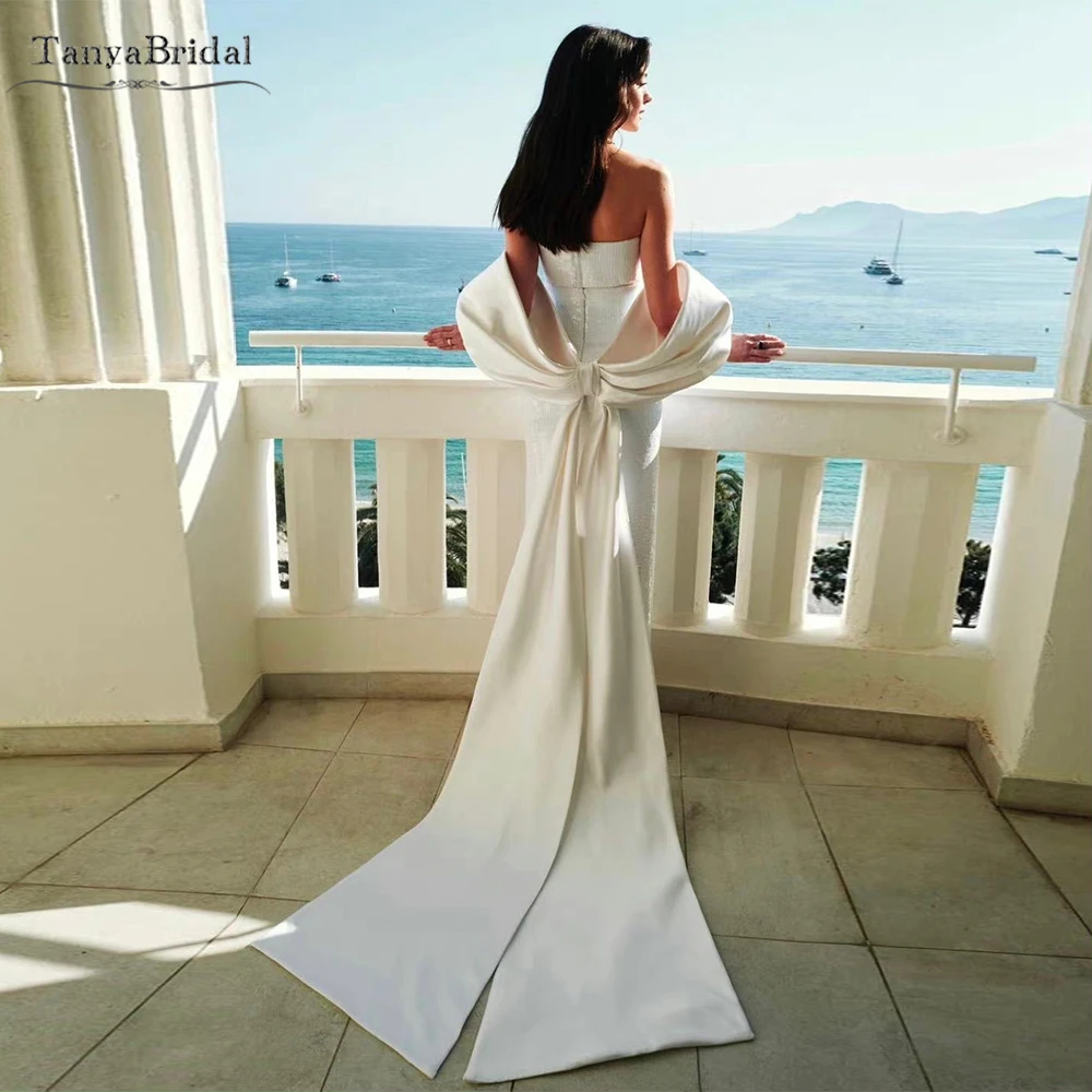 

New Fashion Big Bow Train Detachable Sleeve Set Romantic Satin Event Accessories Bow Free Size DG181