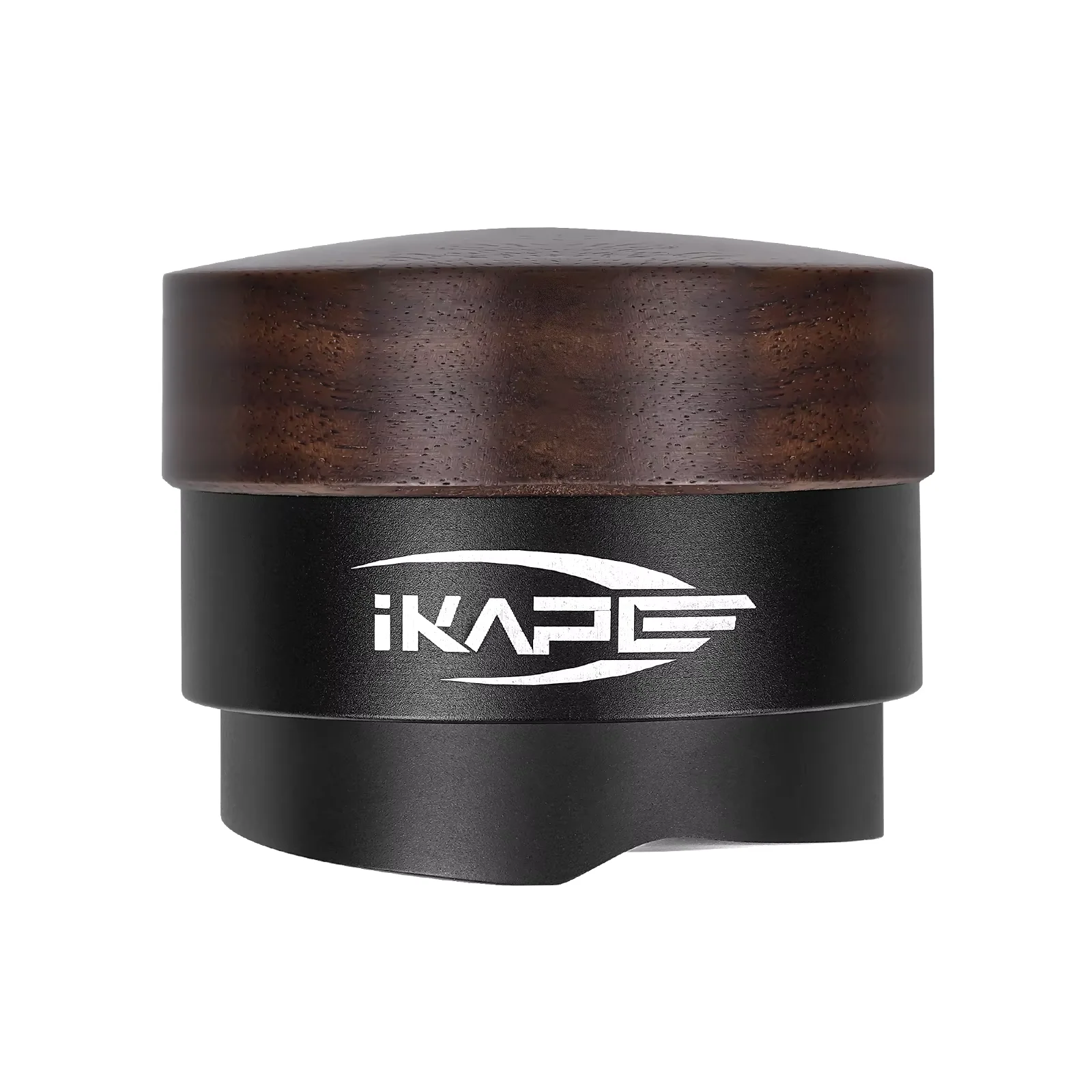 Dystrybutor grawitacyjny do espresso IKAPE, drewniany, pasuje do portafiltrów 51/54/58 mm, dystrybutor do kawy z orzecha włoskiego z bazą powlekana powłoką PVD z tytanu. — 2