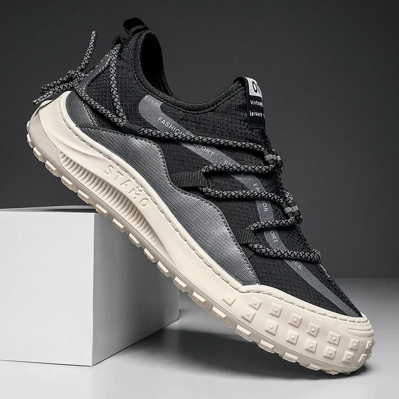 

Pop Spring And Autumnmen Casual Sneakers Breathable Mesh Shoes Mens Non-slip Outdoor Hiking Shoes Mens Climbing Trekking Shoes