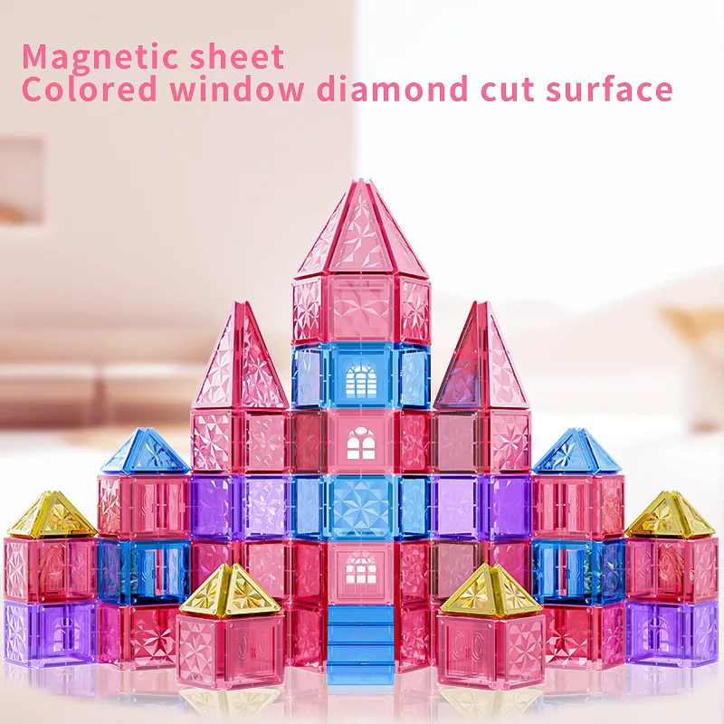 Children's magnetic piece building blocks early education animal magnetic toys varied with DIY strong magnetic color window