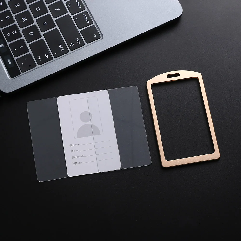Новый вертикальный офисный школьный чехол из алюминиевого сплава для удостоверения личности, рабочие держатели для карточек, именная карточка