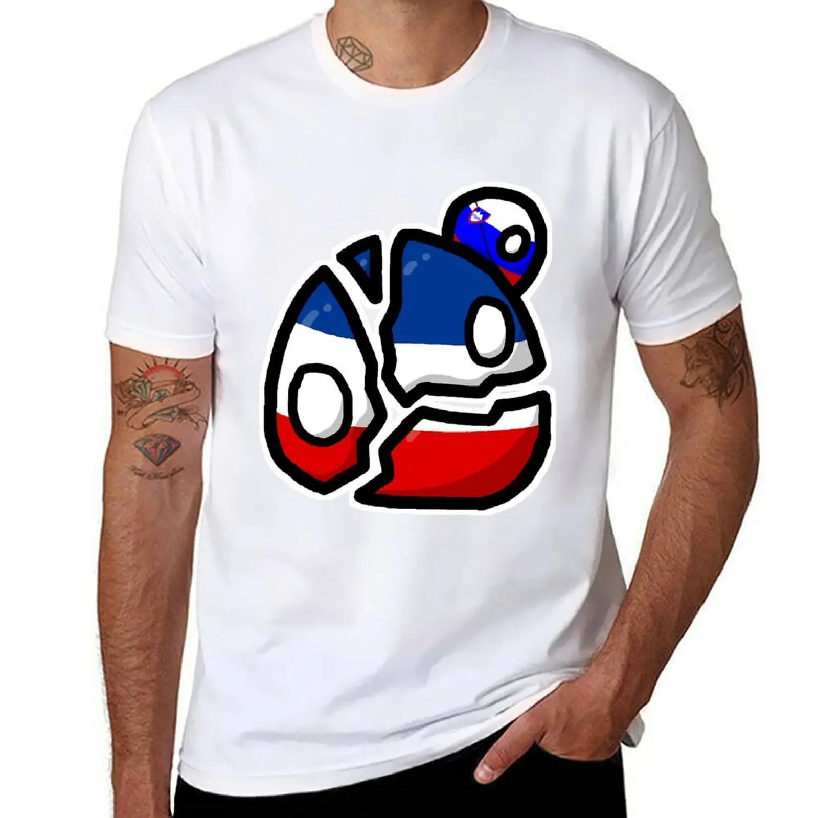 

Yugoslavia countryball collapsing and slovenia countryball leaving - polandball countryball usball h T-Shirt