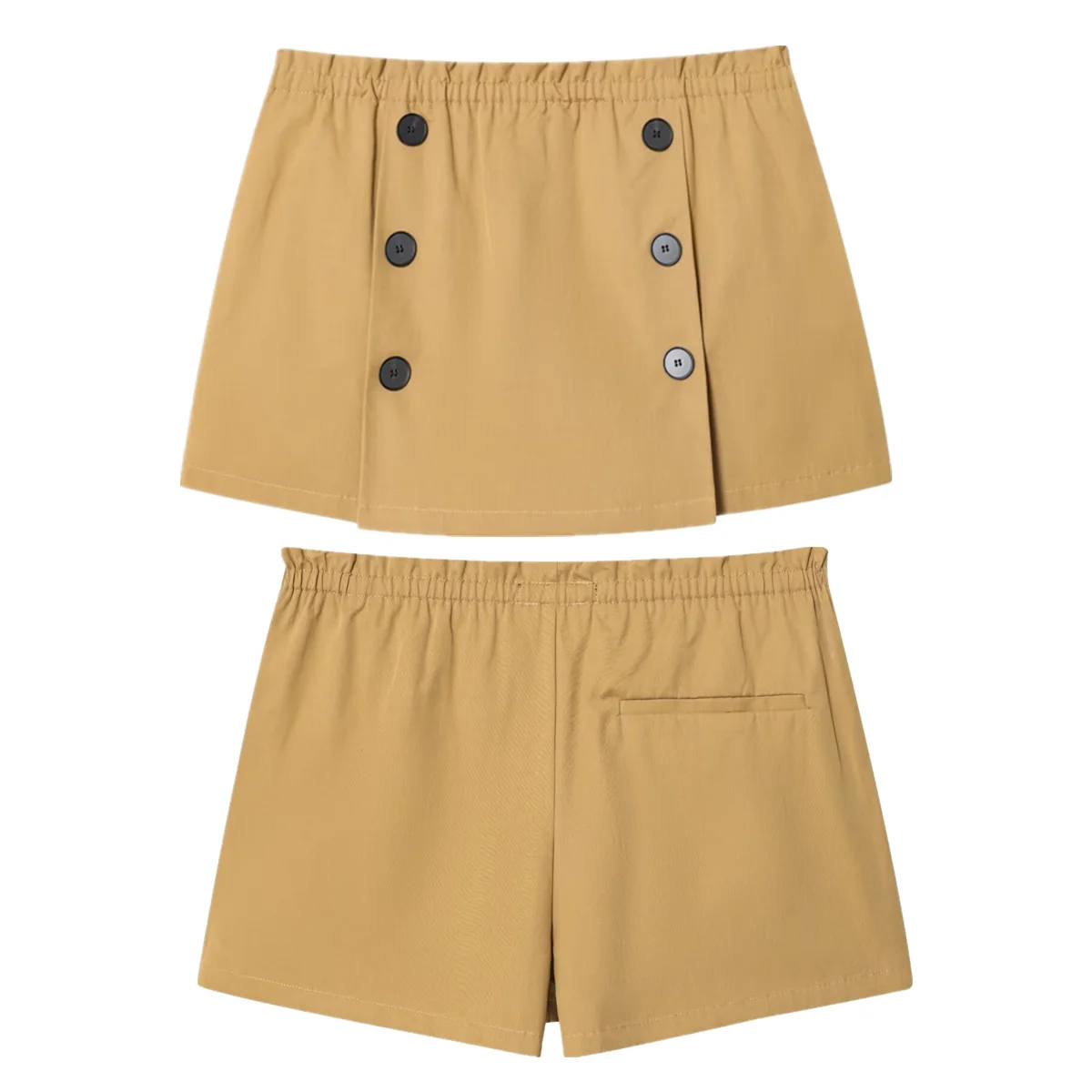 

Maxdutti Autumn Women's Clothing American College Style Retro Double-breasted Culottes High Waist A-line Skirt For Women