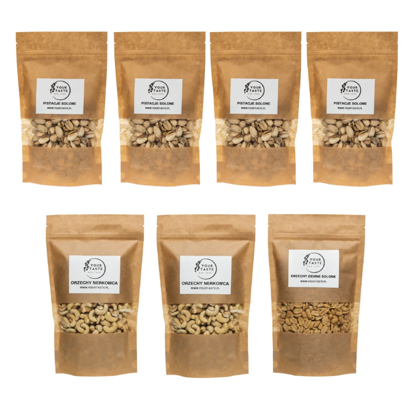 Set-4x Salted pistachios 500g + 2x Cashew nuts 500g + Salted Groundnuts 500g