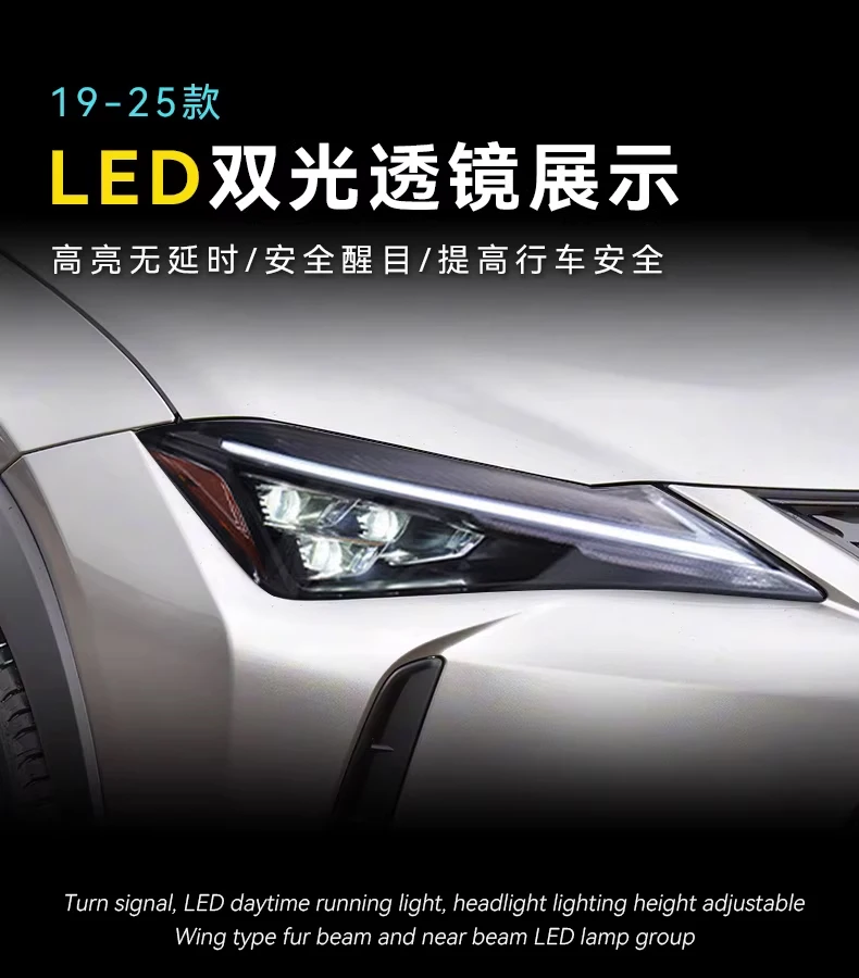 

Head Lamp For Lexus UX LED Headlight Lexus UX LED 2019-2025 Headlights Lexus DRL Turn Signal High Beam Angel Eye Projector
