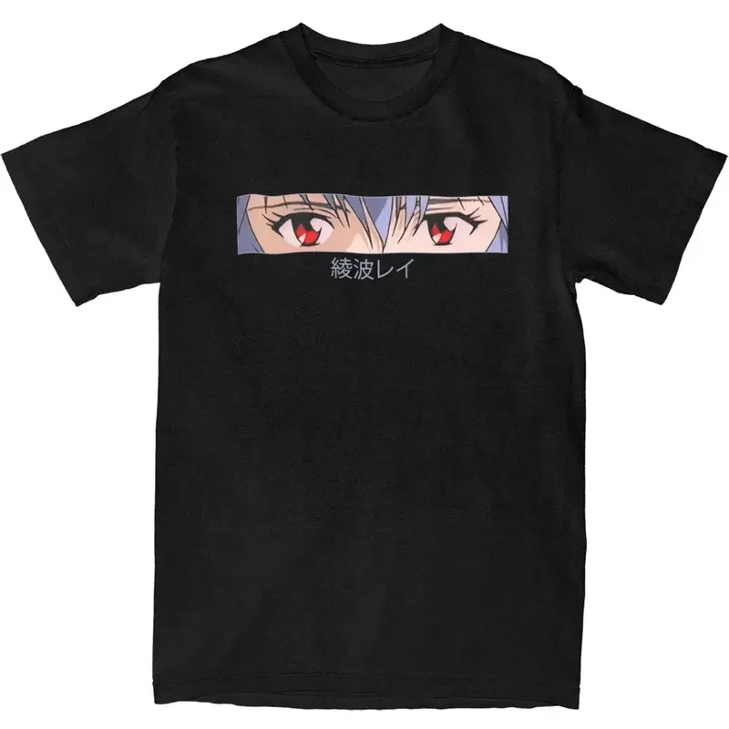 Y2K Men\'S Rei Ayanami Eyes Anime Manga T-Shirts E-Evangelions Cotton Tees Vintage Short Sleeve T Shirt O Neck Tshirt New Arrival