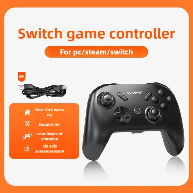 Coiorvis ゲームコントローラー Switch/Steam/PC 用 3 モード接続ゲームコンソール付き ワンクリックウェイクアップ/NFC 機能をサポート