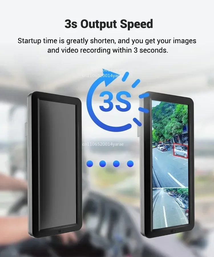 

Electronic Rear View Mirror Truck Backup Camera with UN ECE R46 Certification and IPS Display for Heavy Loaders 12.3inch