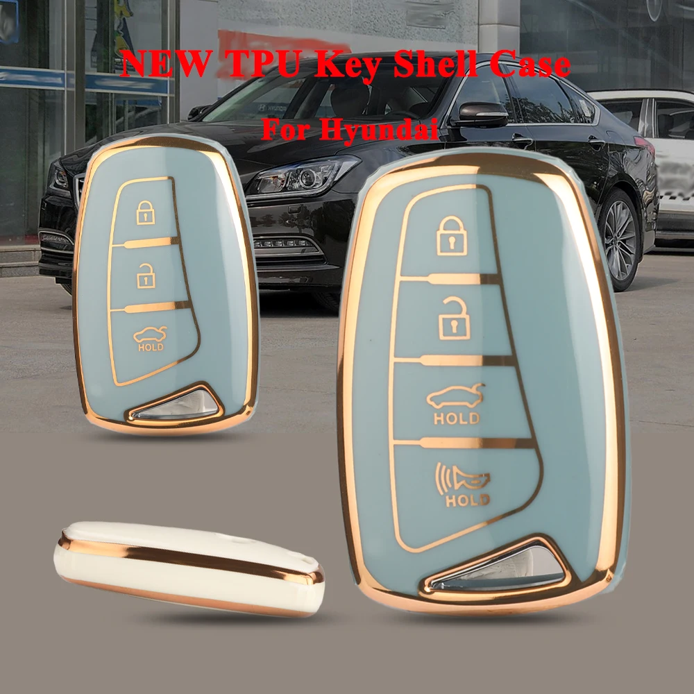 Jingyuqin For Hyundai Grandeur HG Sedan Genesis G80 Santa Fe 3DM Grand SantaFe 2018 IX45 EQUUS Azera Auto Key Shell Case Cover