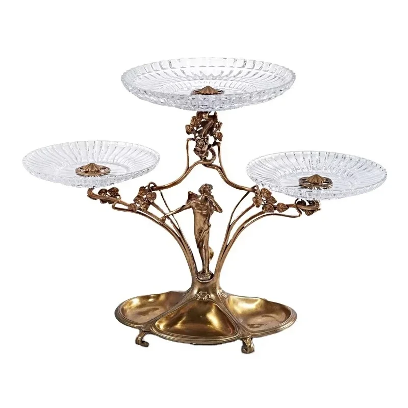 Luxury crystal glass fruit bowl latest design home decoration, wedding hotel and villa