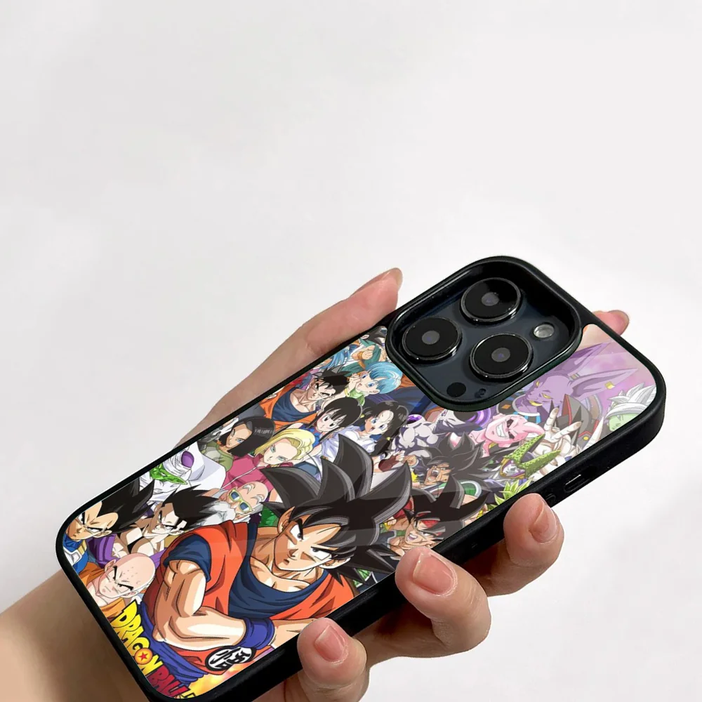 Cartoon D-DRAGON B- BALL Phone Case For IPhone 11 12 13 14 15 16 Plus Pro Max Mirror Acrylic PC TPU Cover