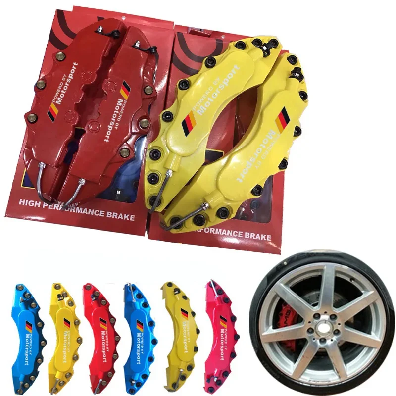 KUNBABY Universal 4 Or 2 Pcs ABS Plastic Brake Caliper Cover With M Power Motors Sport Sticker Logo For Front Rear