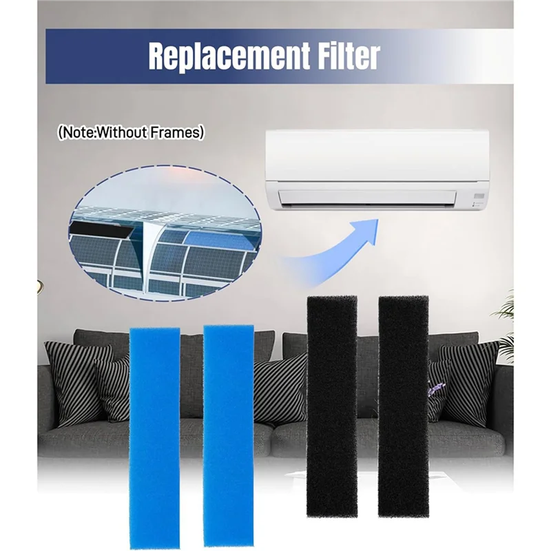 【¡Solo hoy!】Paquete de 16 mini filtro de aire dividido de repuesto para Mitsubishi Electric MAC-2330FT-E y MAC-3000FT-E-sin marcos