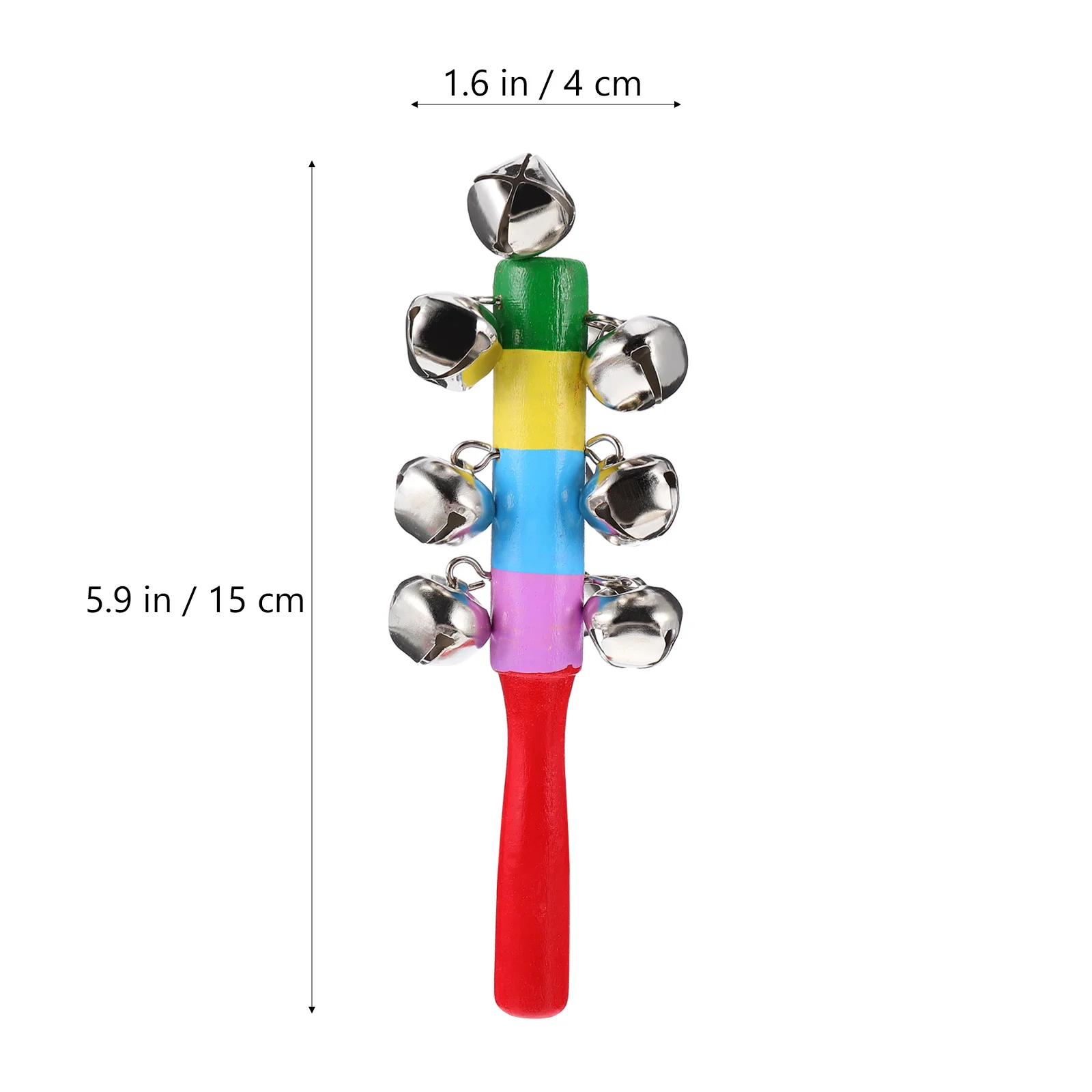 8 pezzi bambino che tiene sonaglio campana musicale per bambini strumenti per bambini giocattoli campanelli da polso arcobaleno mano bastoncini per neonati puzzle