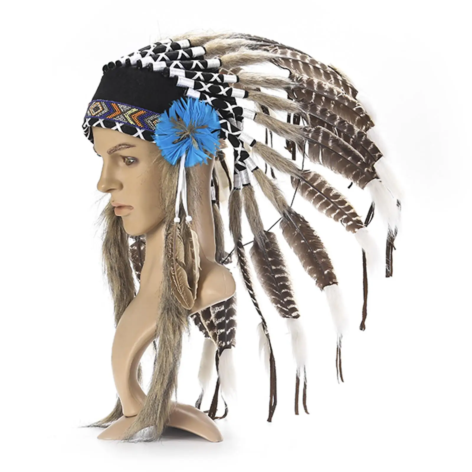 

Artificial Feather Headdress Crafts for Role Playing Stage Performance Dance