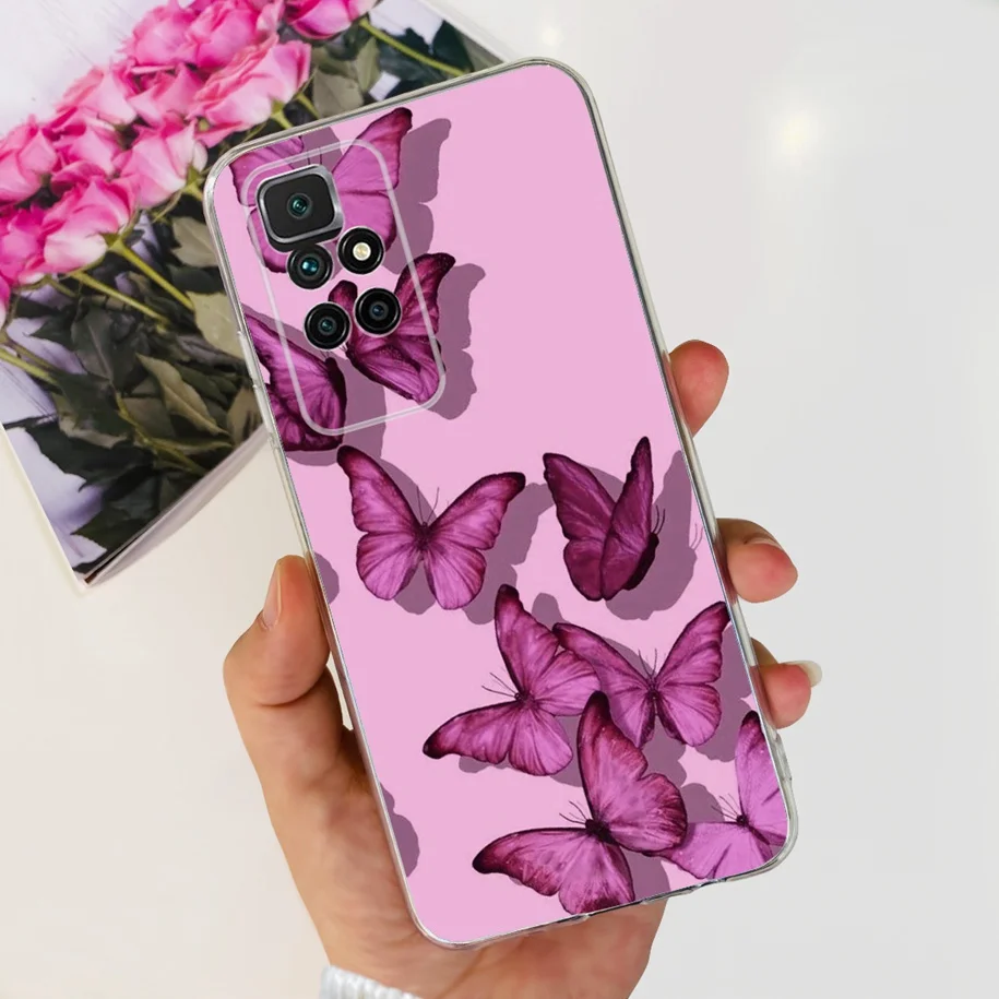 For Xiaomi Redmi 10 Case Redmi 10 Prime Cover Popular Flower Soft Transparent Silicone Phone Cases For Xiomi Redmi 10 2022 Funda