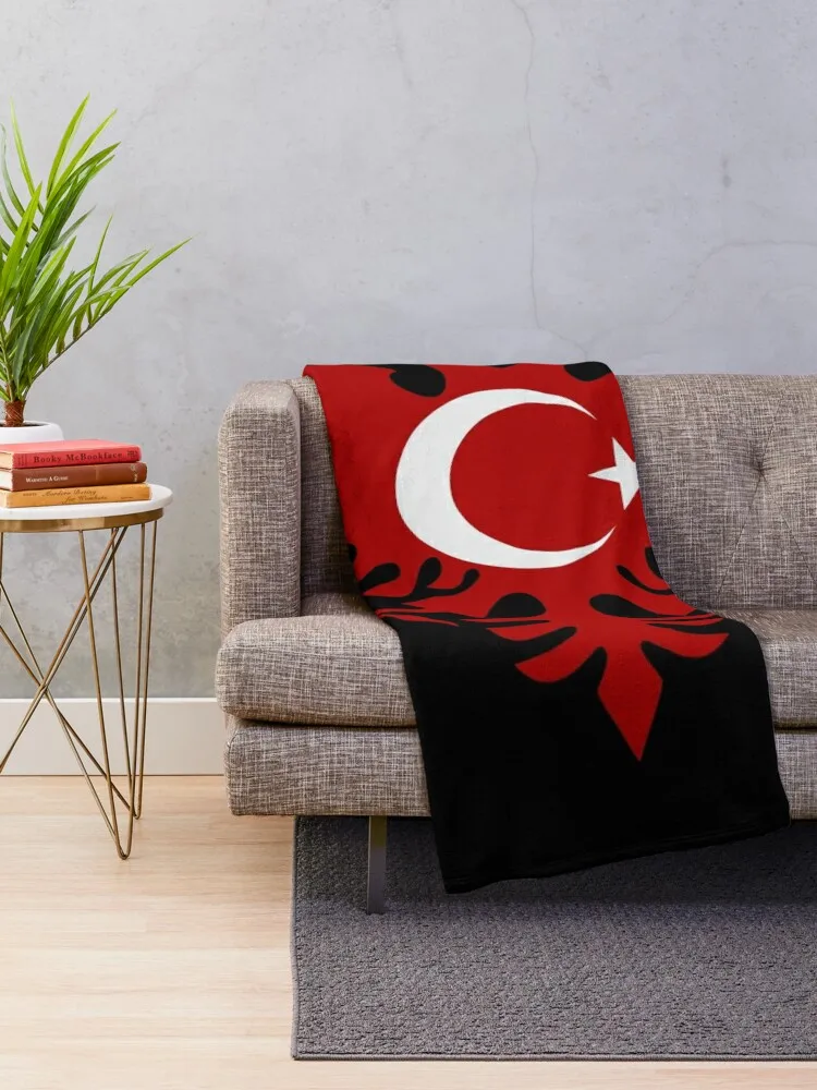 Turkey Albania flag Throw Blanket Decoratives Loose Multi-Purpose Blankets