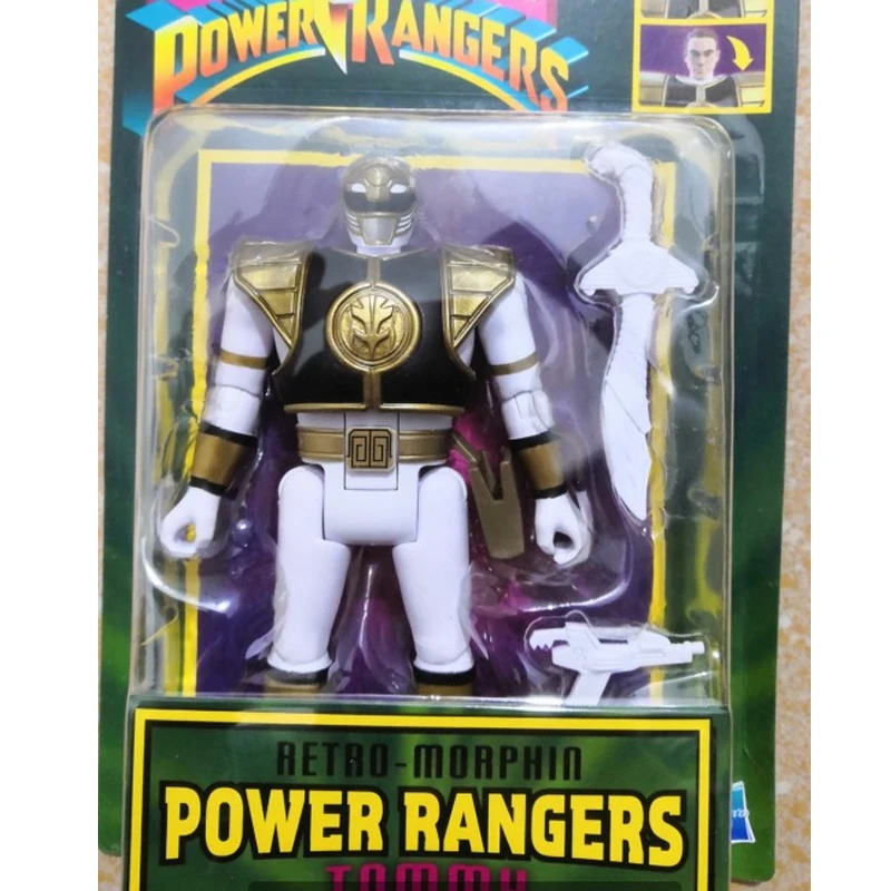 【in Stock】Hasbro Mighty Morphin Power Rangers Tommy White Ranger ACTIVE JOINT Original Anime Action Figure Model Toys