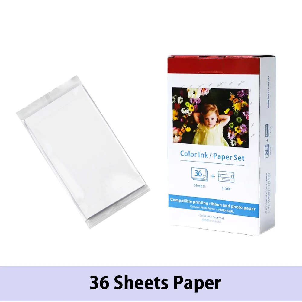 Compatible for Canon Selphy Color Ink and Paper Set CP1500 CP1300 CP1200 CP910 CP900 Photo Paper Printer KP 108IN KP-36IN 6 Inch