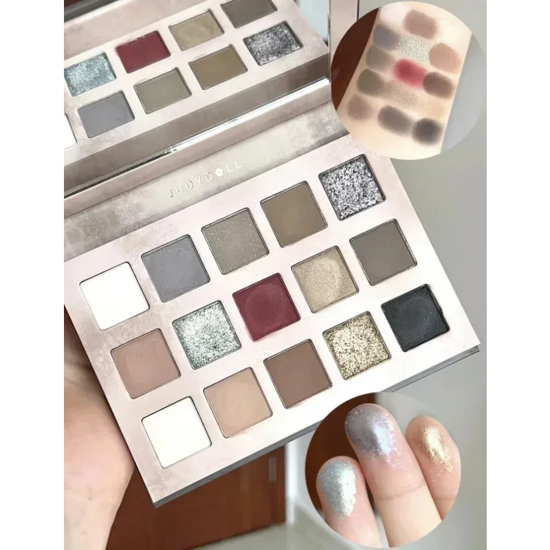 Judydoll Halloween Limited Rose Codex 15-color Eyeshadow Book Matte Glitter Earth Color Shimmer مستحضرات تجميل طويلة الأمد #4