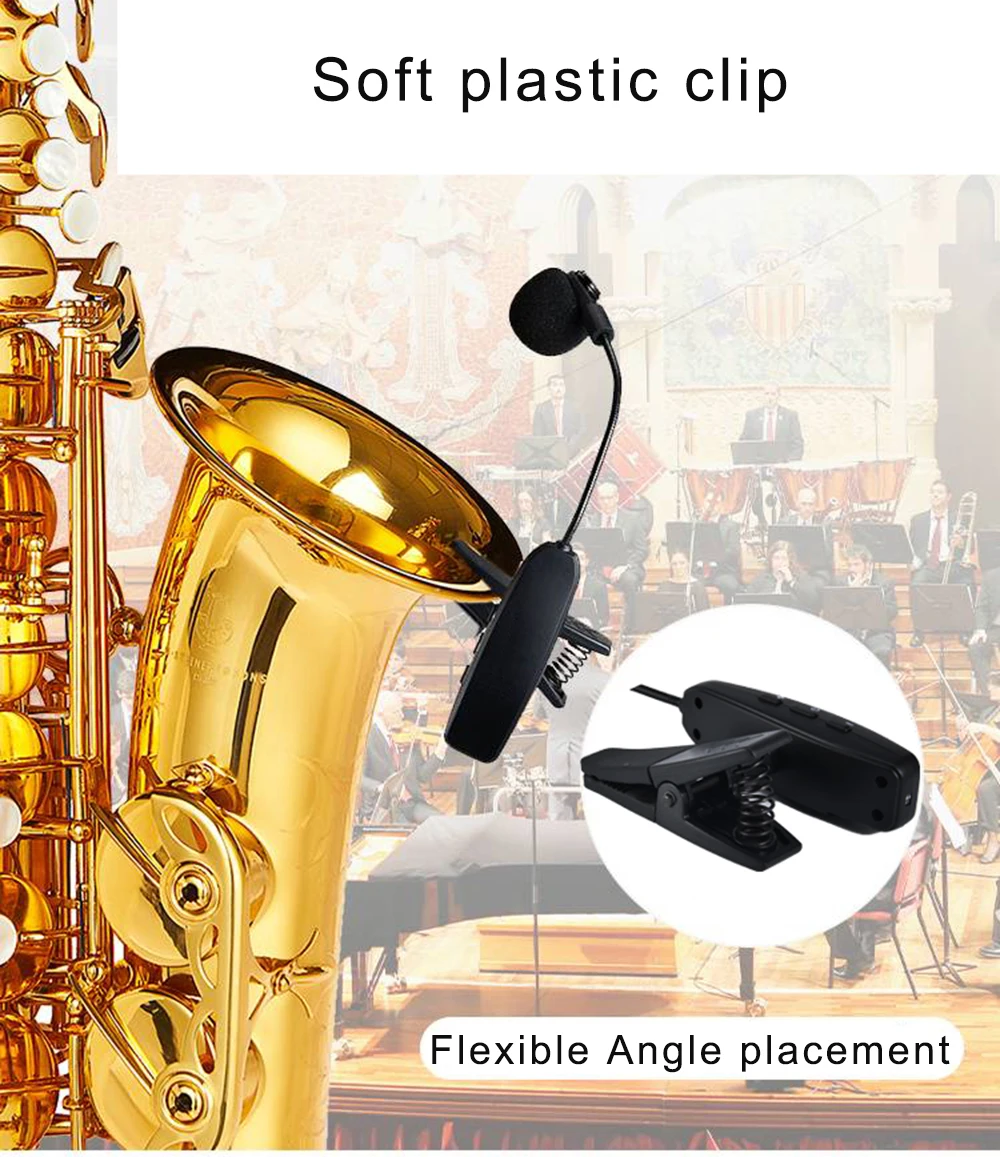 Saxcophone-グースネック付きのワイヤレスコンデンサーマイク,音声録音