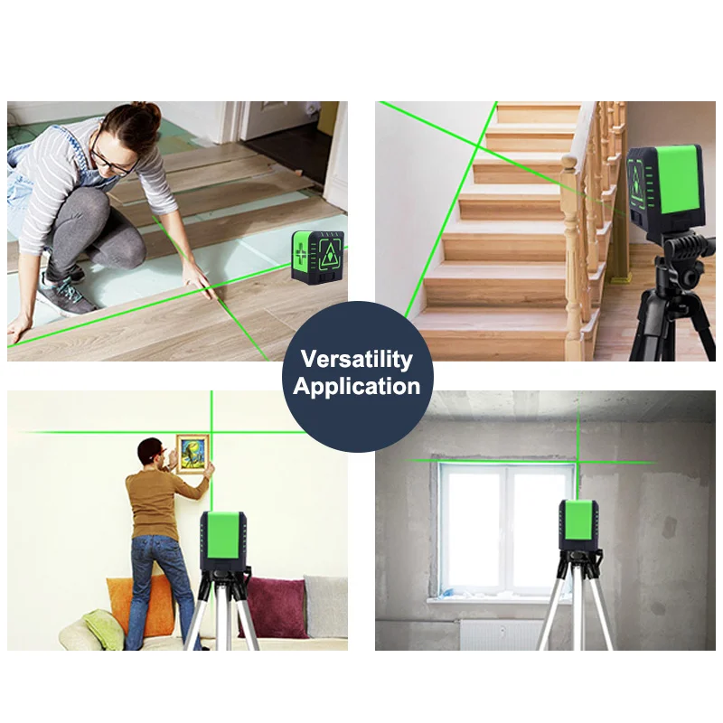 Pracmanu 2 Lines Laser Level Professional Vertical Cross Level Laser Self Levelling ( 4 degrees) лазерный уровень