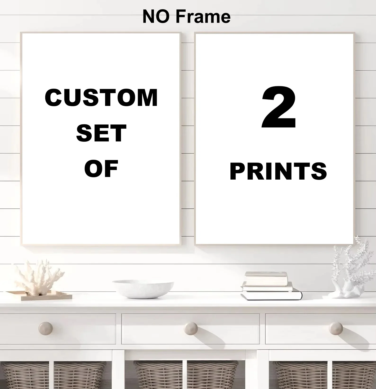 2pcs/set Custom Photo Posters & Decorative Art; Personalized Frameless Canvas Prints; Holiday Gifts; Living Room Decor