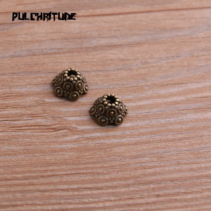 20pcs 6*11*11mm Two Color Receptacle Hollow Flower DIY Spaced Jewelry Accessories Charms For Jewelry Making