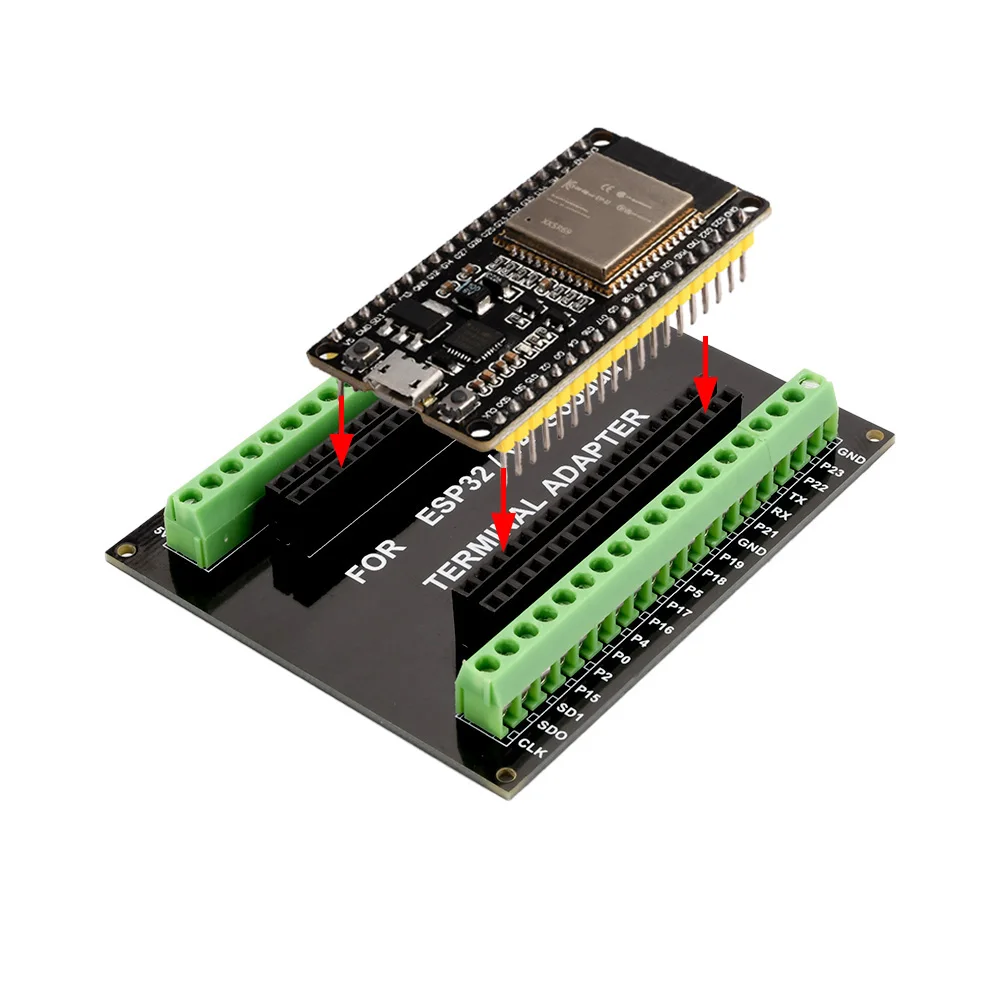 ESP32 Wi-Fi Bluetooth Development Board + ESP32 Expansion Board ESP32-WROOM-32 Module CP2102 Version Micro USB Interface