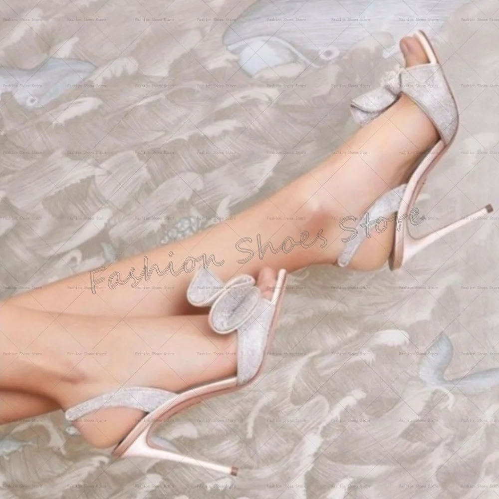 

Silver Crystal Flower Decor Sandals Open Toe Women Shoes Stilettos High Heels Party Banquet Dating 2025 Zapatos Para Mujere