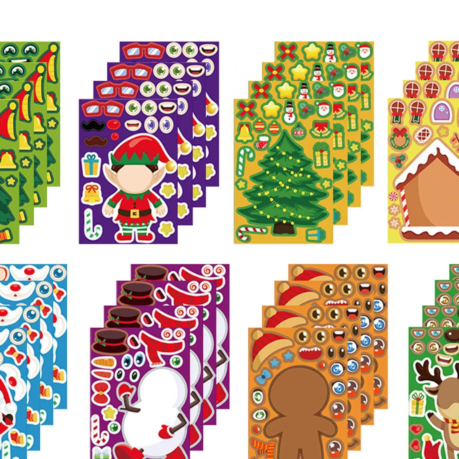 

32x Christmas Party Games Sticker Decor Christmas Stickers for Kids for Birthday Gift Themed Party Gathering Celebration