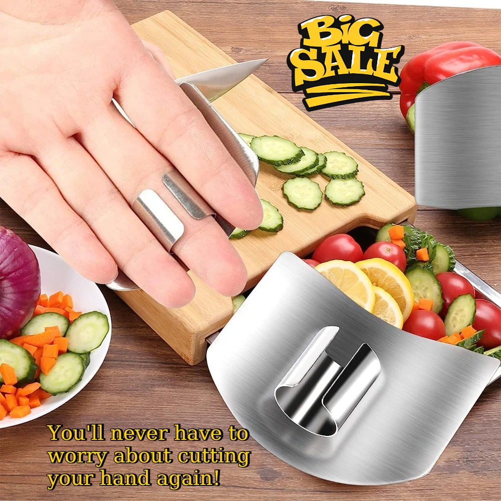 

Кухонные аксессуары из нержавеющей стали, рукава для пальцев, регулируемая защита от порезов, защитный инструмент для резки большого пальца овощей