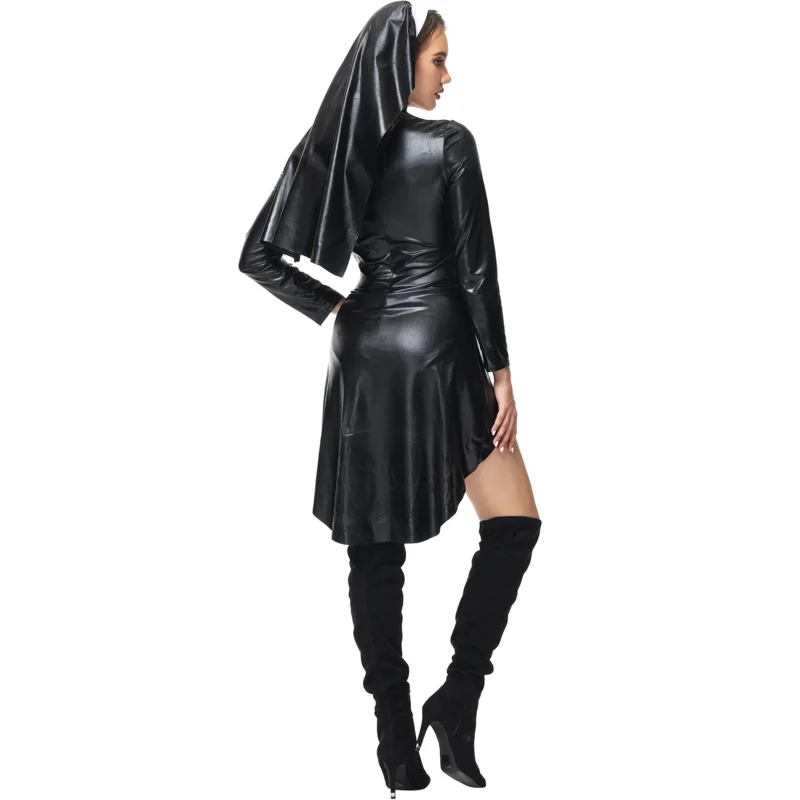 Bear's Den Women Party Sext Uniforms Sister Wetlook Nun Costume Halloween Cosplay Fancy Blac New 2025