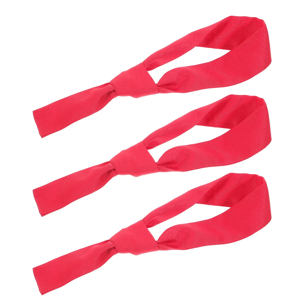 3Pcs Chef Neckerchief Red - Comfortable Breathable Kitchen Work Scarf for Restaurant Cooking Bbq Staff Uniform Accessory