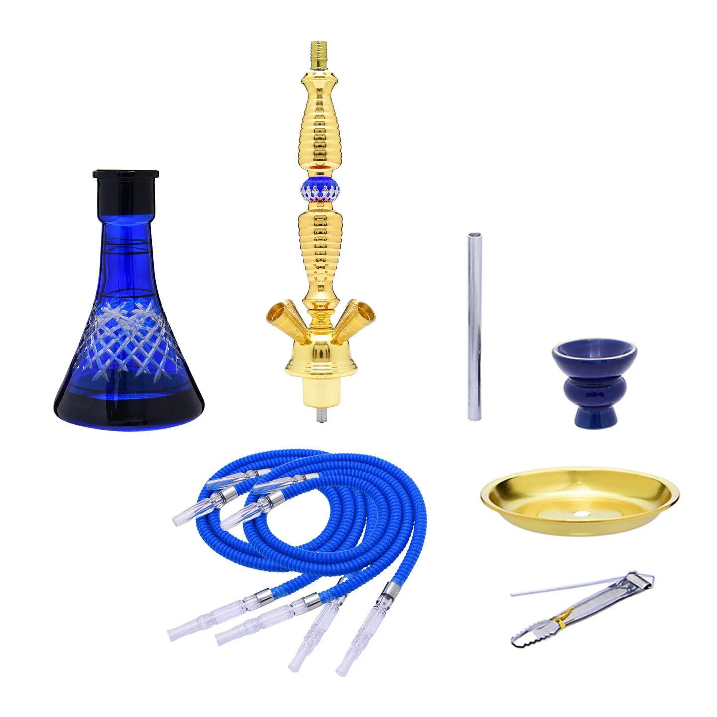 Medium Size Arabic Hookah 1/2/4 Tubes Glass Shisha Pipes Bar KTV Nightclub Water Smoking Pipes