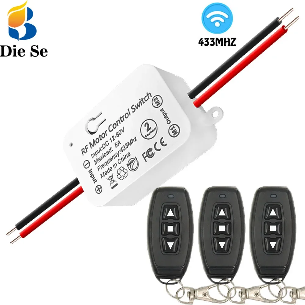 

RF 433 mhz Universal Wireless Remote Control Motor Switch 433Mhz 12V 24V Receiver Module for DC Motor electric gate control