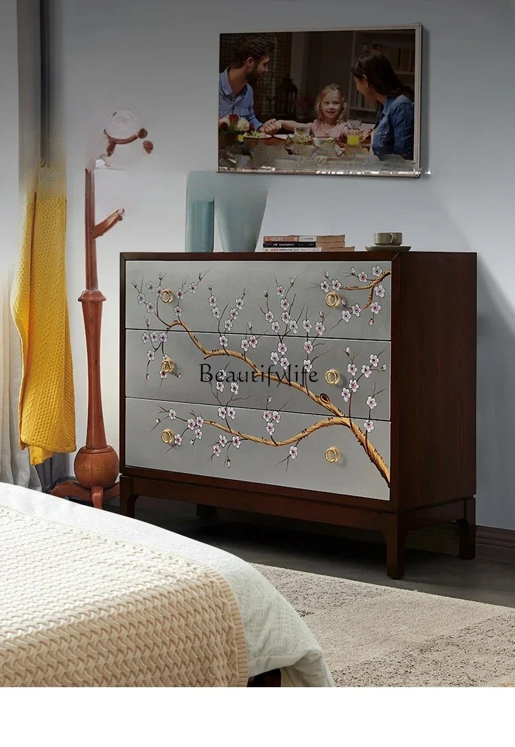 

LXSolid Wood Storage Hallway Bedroom Retro Storage Chest of Drawers CupboardSSS