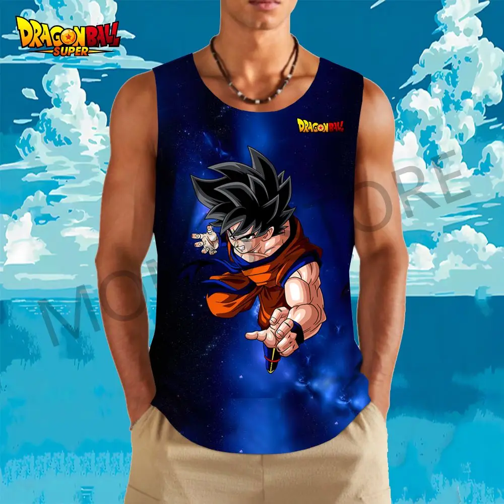 

110-6XL Men's Vest GYM Dragon Ball Goku Kid's Tank Top Cool Fashion Bodybuilding O Neck Sportswear Man Summer Streetwear Anime