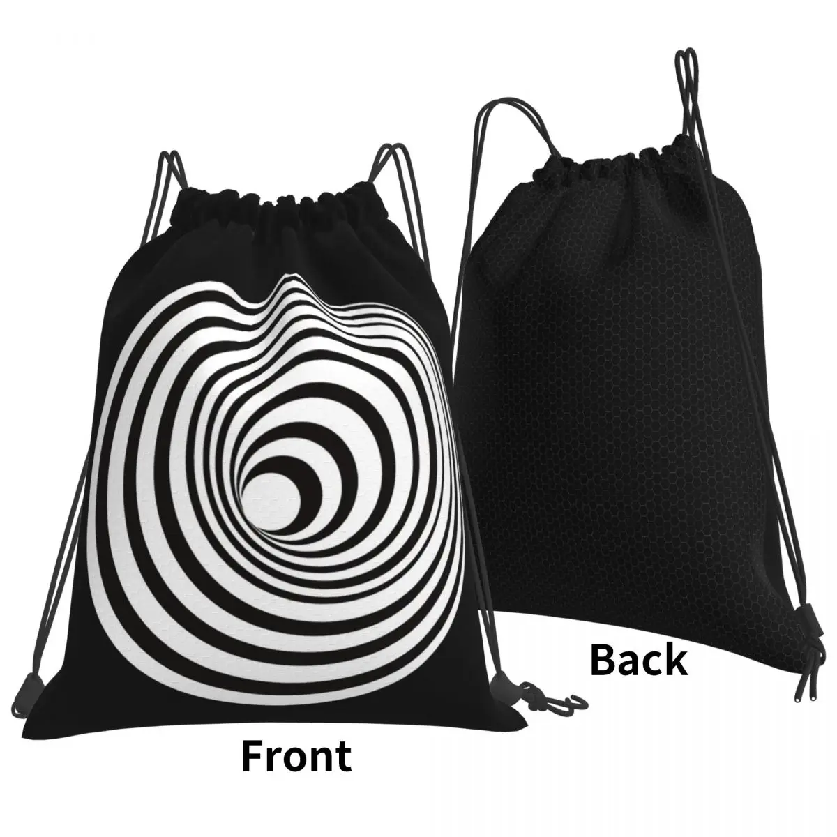 Sacred Geometry Lover Meditation Symbol Optical Illusion Backpacks Drawstring Bags Sundries Bag Book Bags For Travel Students